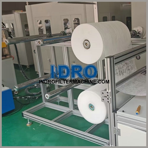 Línea de fabricación de cartuchos filtrantes para bobinado/envoltura/bobinado de medios multicapa