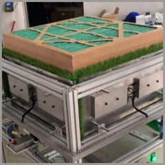 Línea de máquinas para fabricar filtros de aire HVAC: filtros de aire plisados con marco de cartón.